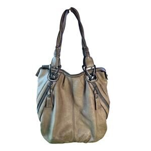B Machowsky Large Shouder Taupe 

hobo bag two zippered external pockets